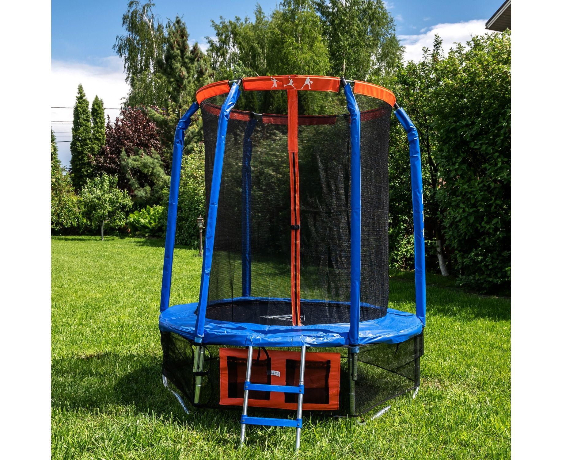 Батут с защитной сеткой DFC Jump Basket 14Ft