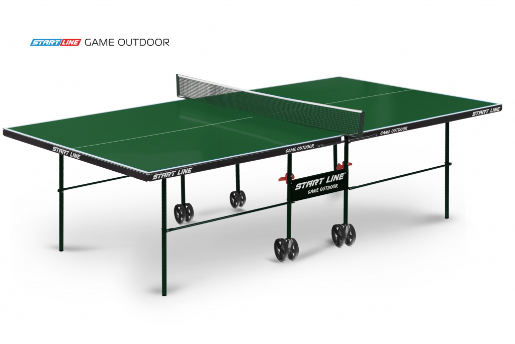 Start Line Game Outdoor с сеткой зеленый из каталога уличных теннисных столов в Красноярске по цене 31990 ₽