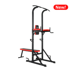 UnixFit Power Tower 120P со скамьей из каталога стоек турник брусья-пресс в Красноярске по цене 22020 ₽
