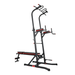 UnixFit Power Tower 150 со скамьей из каталога стоек турник брусья-пресс в Красноярске по цене 25420 ₽