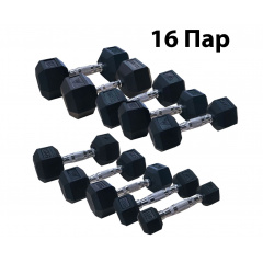 DFC 1-25 kg 16 пар из каталога гантельных рядов в Красноярске по цене 126150 ₽