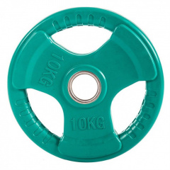 Profi Fit 3 HANDLE 10 кг обрезиненный (с хватами) из каталога дисков для штанги с посадочным диаметром 50 мм. в Красноярске по цене 5712 ₽