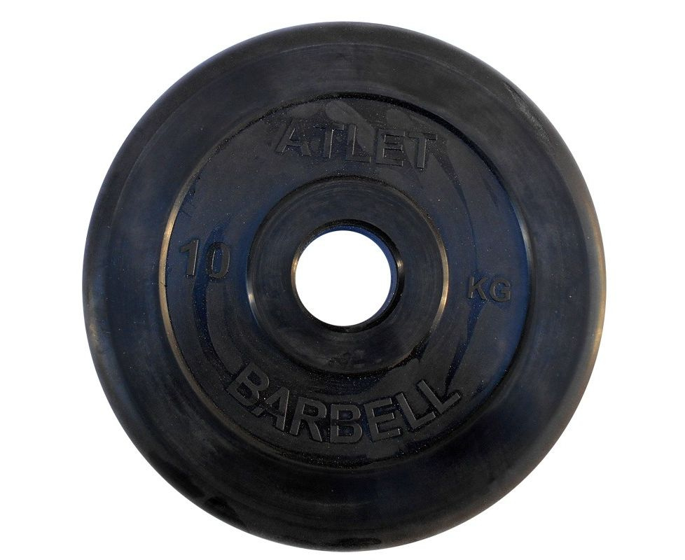 MB Barbell ATLET 10 кг / диаметр 51 мм из каталога дисков, грифов, гантелей, штанг в Красноярске по цене 3500 ₽