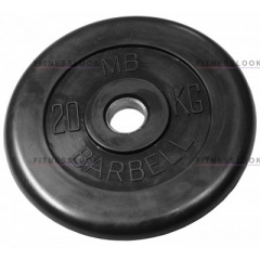 MB Barbell черный - 30 мм - 20 кг из каталога дисков для штанги с посадочным диаметром 30 мм.  в Красноярске по цене 5623 ₽