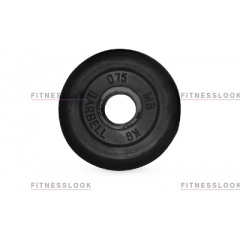 MB Barbell черный - 30 мм - 0.75 кг из каталога дисков для штанги с посадочным диаметром 30 мм.  в Красноярске по цене 340 ₽