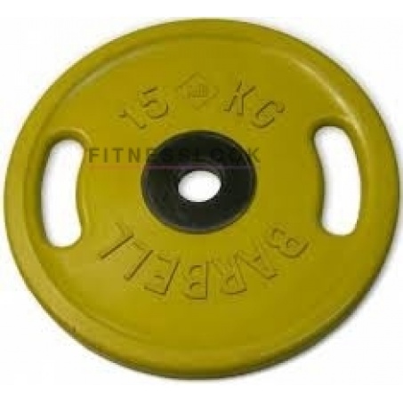 Рендер-0 для MB Barbell евро-классик с ручками желтый - 50 мм - 15 кг