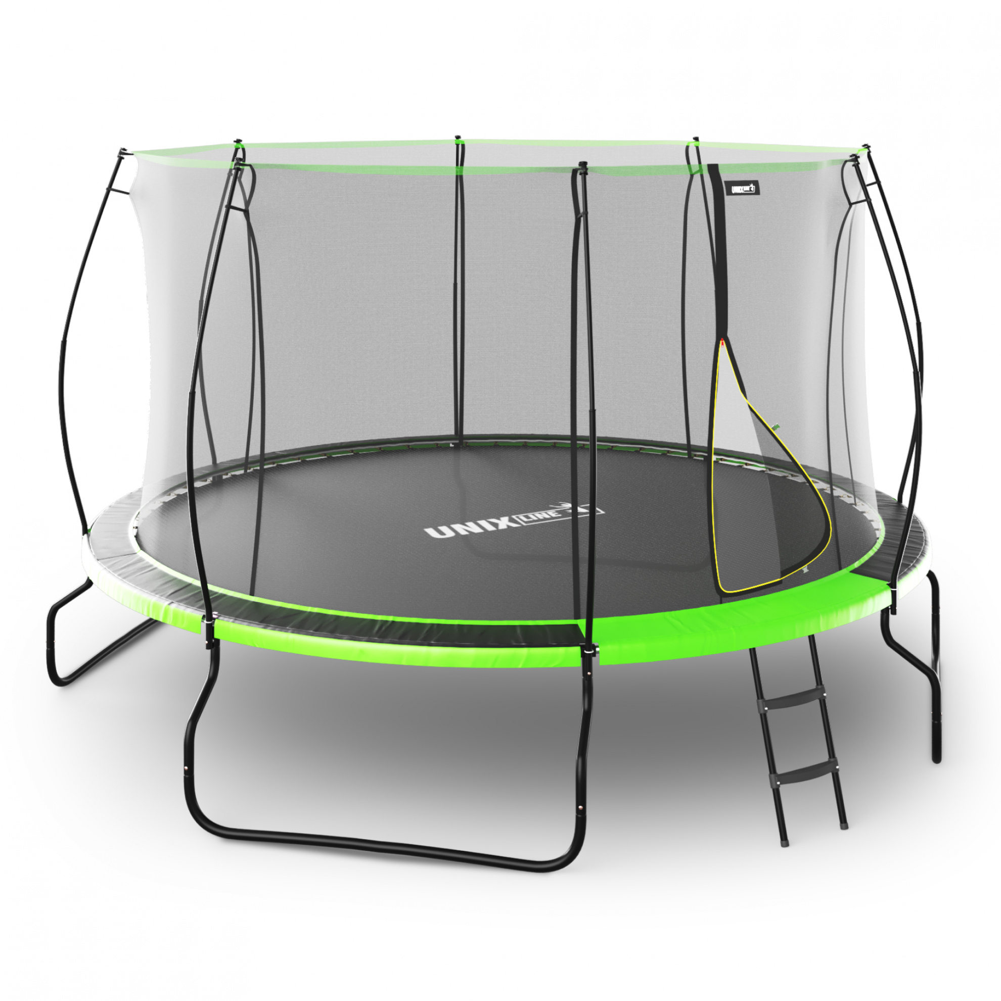 Батут с защитной сеткой Unix Line 12 ft UFO Green