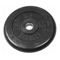 MB Barbell Диск обрезиненный (металлическая втулка) 25 кг / диаметр 51 мм из каталога дисков для штанги с посадочным диаметром 50 мм. в Красноярске по цене 10390 ₽