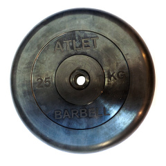 MB Barbell ATLET 25 кг из каталога дисков для штанги с посадочным диаметром 30 мм.  в Красноярске по цене 8630 ₽