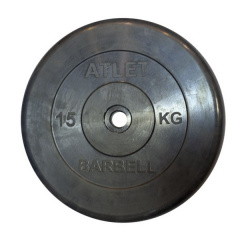 MB Barbell ATLET 15 кг из каталога дисков для штанги с посадочным диаметром 26 мм.  в Красноярске по цене 5350 ₽