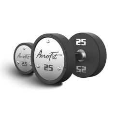 AeroFit AFPUDB2.5-25 набор полиуретановых гантелей, 2,5-25 кг, 10 пар, шаг 2,5 кг из каталога  в Красноярске по цене 230600 ₽