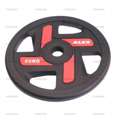 AeroFit Alex полиуретановый 50 мм - 25 кг из каталога дисков для штанги с посадочным диаметром 50 мм. в Красноярске по цене 14420 ₽