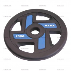 AeroFit Alex полиуретановый 50 мм - 20 кг из каталога дисков для штанги с посадочным диаметром 50 мм. в Красноярске по цене 11050 ₽