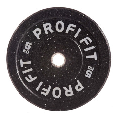 Profi Fit бамперный черный 5 кг из каталога дисков для штанги с посадочным диаметром 50 мм. в Красноярске по цене 5770 ₽
